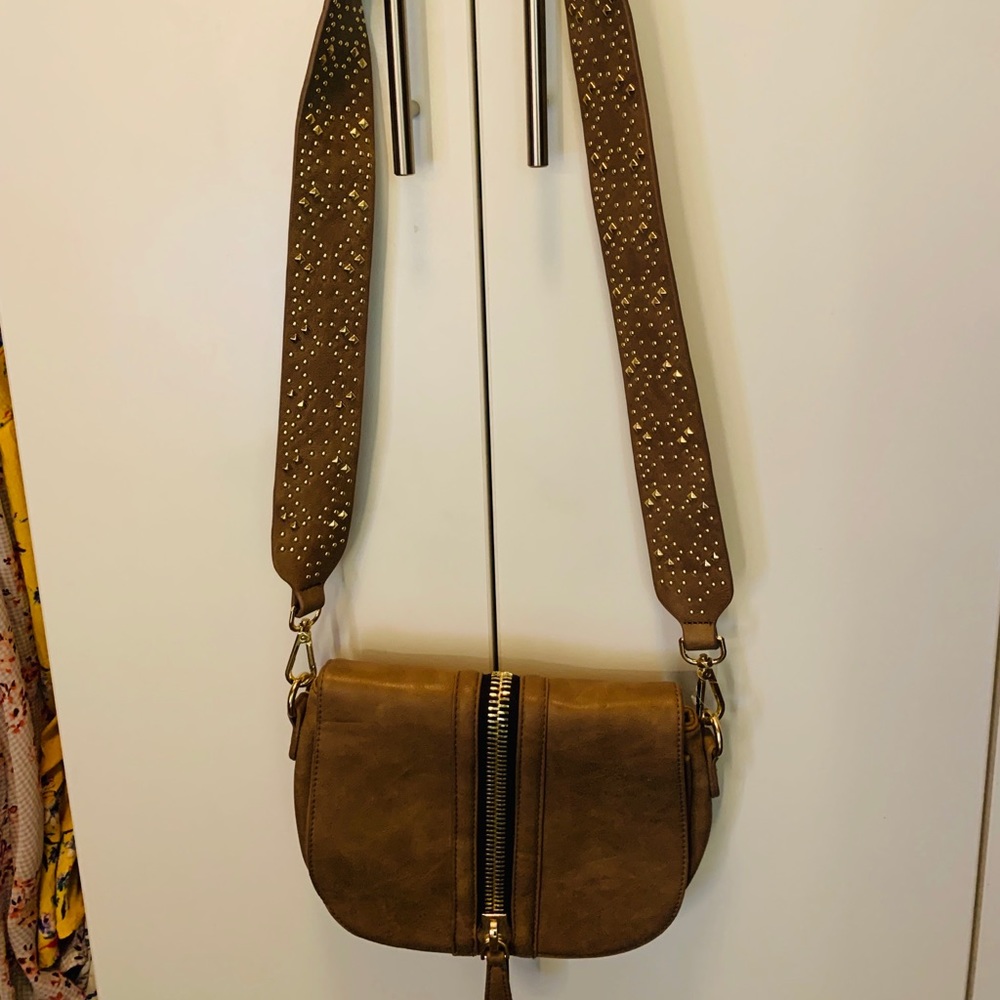 Madison West gold studded crossbody Purse